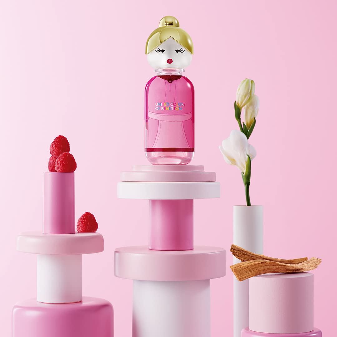 United Colors of Benetton, Sisterland Pink Raspberry, Spray per Donne, Fragranza Floreale con Cedro, Lampone, Neroli, Fiori d'Arancio, Sandalo e Muschio - 80 ml
