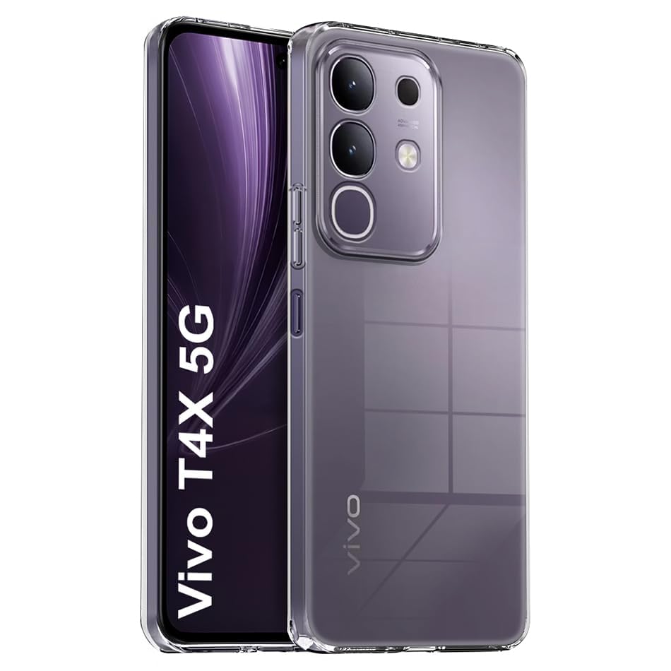 Image of Soft Silicone TPU Flexible Back Cover Compatible with Vivo T4x 5G / iQOO Z10x 5G