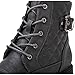GLOBALWIN Women's Grey Combat Boots Lace Up Ankle Booties Fashion Comfortable Boots For Women Size 9M