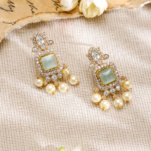 Image of Rubans American Diamond Zirconia Necklace Set Traditional Stylish Jewellery Gift for Women & Girls