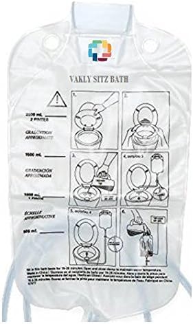 Vista 2 de Baños de asiento con bolsa y tubos para posparto perineal, terapia de remojo hemorroidal y episiotomía. Asiento ancho que se adapta a inodoros