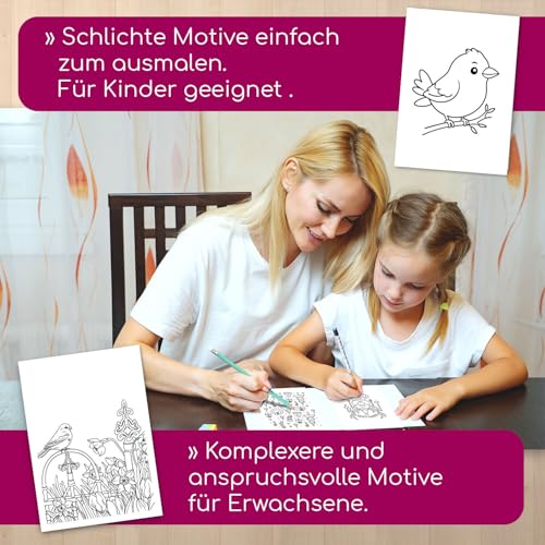 younikat Ostern Postkarten zum Ausmalen 24 Stk. I DIN A6 I Kinder Erwachsene I zum Selbstgestalten I Frühling Oster-Hase I dv1549
