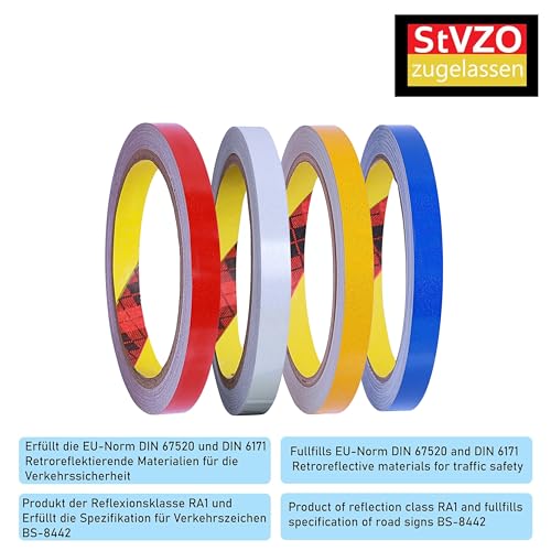 INDIAN STORE 24 Hergestellt mit 610CReflektorband Reflektorfolie reflektierendes Klebeband Sicherheitswarnband Wasserdicht Reflexfolie (Silver, 5mm x 10meter)
