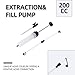 VortecSys Fluid Extractor Pump 200CC Manual Automotive - 2 Hoses Oil Syringe with Powerful Multi-Purpose Suction, Ideal for Fluid & Oil Change Evacuation/Filling with Valves