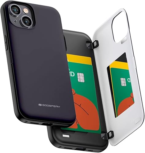 Miniatura 37 de GOOSPERY Parachoques magnético para puerta compatible con iPhone 15, funda con tarjetero, cartera con cierre magnético automático, protector