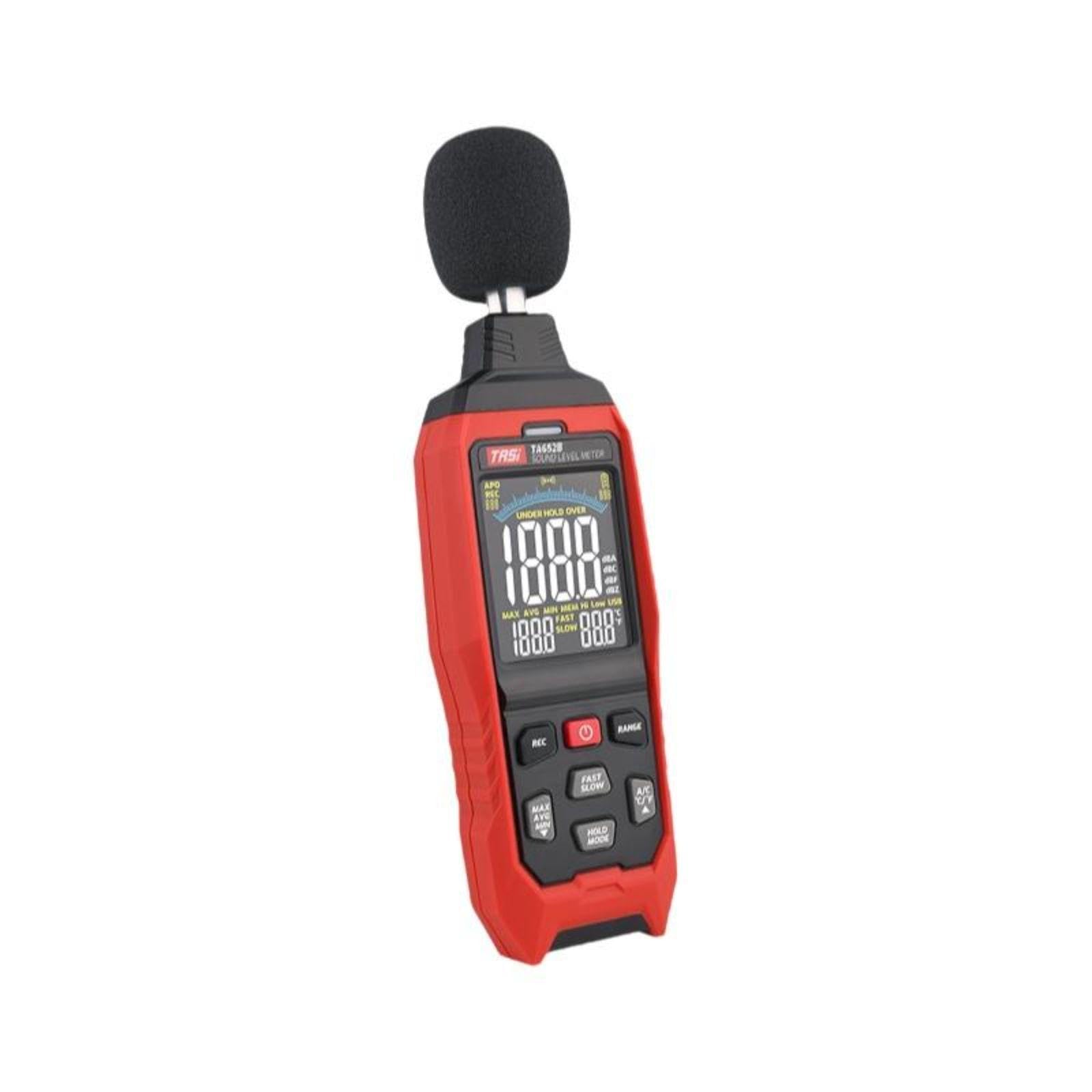 Sound Level Meter Decibel Noise Measurement LCD Display 30-130dB Range Alarm Data Hold Home Office TA652B 229x7x35cm-image-23