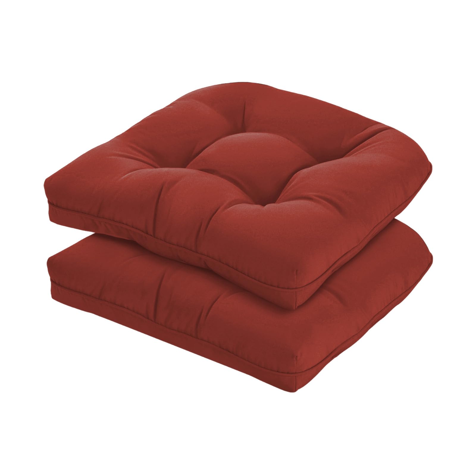 HOMELYSIAN 19x19 Outdoor Chair Cushions Set of 2, Tufted Wicker Patio Furniture Cushions, Thick Outdoor Seat Cushions for Lawn Chairs, Overstuffed and