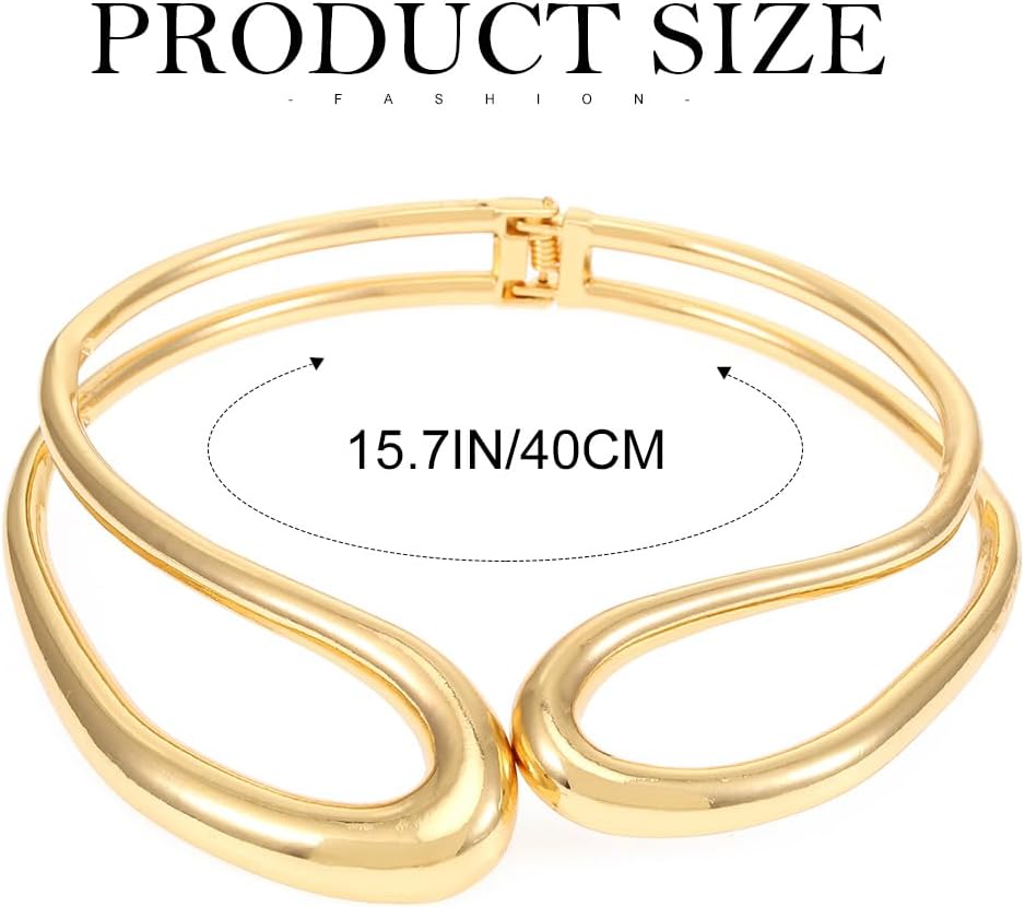 TWINKLEDE Chunky Gold Necklace Statement Choker Collar Necklaces for Women - Image 3