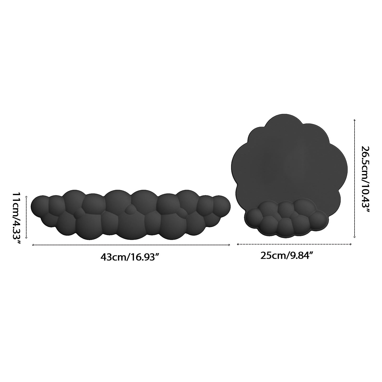 Poggiapolsi a forma di nuvola in PU e base in gomma antiscivolo in memory foam per tastiera, tappetino per il mouse set