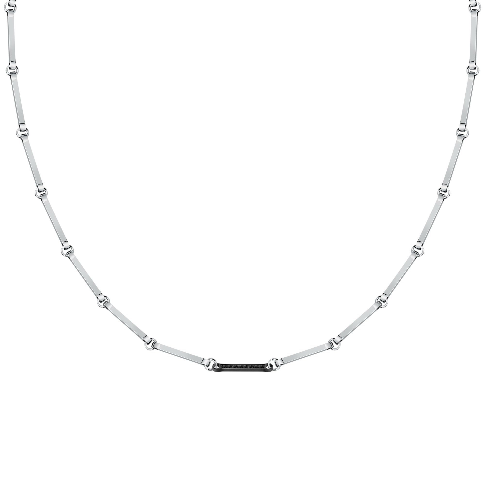 Morellato Herren-Halskette aus Edelstahl, Pavé-Stein, IP schwarz, Kollektion Urban - SABH37