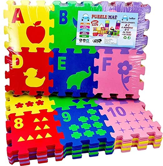 Buy SAQJ Collection 36pcs Alphabet Mini Puzzle Foam Mat for Kids ...