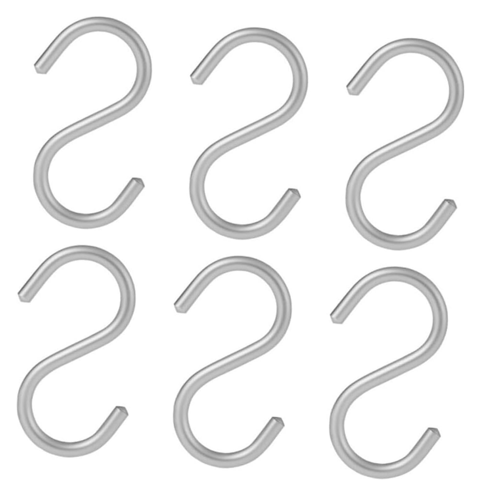 Ganci for appendere s, 6 pezzi Ganci in lega di alluminio Ganci for asciugamani da doccia Ganci a forma di S Ganci a forma di S Ganci for asciugamani da doccia Appendiabiti Ganci resistenti a forma di