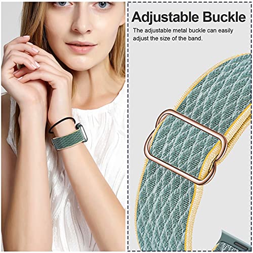 Image of Stretchy Nylon Solo Loop Bands Compatible with Apple Watch 38mm /40mm /41mm /42mm for Series 10, Adjustable Braided Sport Elastics Women Men Strap for iWatch Series 10-1 SE, 3 Pack F 38