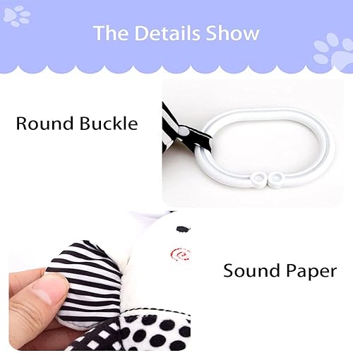 Miniatura 4 de D-KINGCHY Baby Toys - Asiento de automóvil, cochecito de felpa para colgar, sonajero, juguete colgante de peluche con sonido de sonajero para 0 a 3