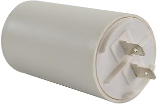 Interstate Pneumatics CMC7005 40MFD +/-5% 50Hz/60Hz AC 250V Cylinder Motor Running Capacitor - 2 Pin, White Color, 8mm Threaded End (CBB60)