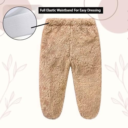 Image of Baby Teddy Bear Ear Soft Flannel Long Sleeve Hoodie & Leggings Unisex All Season Clothing Set For Baby Boys And Baby Girls