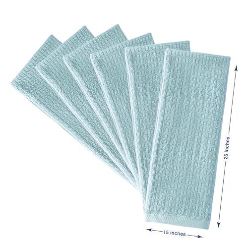 Craftsworth Kitchen Towels, 15 X 26 Inches, Pack Of 6, 400 Gsm, 100% Ring Spun Cotton, Solid Aqua Dish Towels Super Soft And Absorbent thumb #2