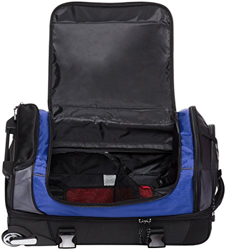 Amazon Basics Ripstop Rolling Travel Luggage Duffle Bag With Wheels - 28 Inch, Blue
