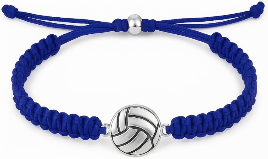 Sportybella Volleyball Charm Bracelet- Adjustable Bracelets with Volleyball Charm. Ideal Volleyball Gifts & Souvenir for Volleyball Players. Unisex Friendship Bracelet
