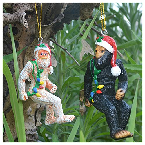 Bonhomme de neige Bigfoot ornement arbre Noël amusant avec chapeau Santa pour sapin