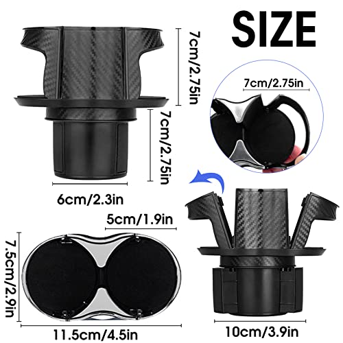 Adaptador Expansor Portavasos 2 en 1 para Auto Negro miniatura 2