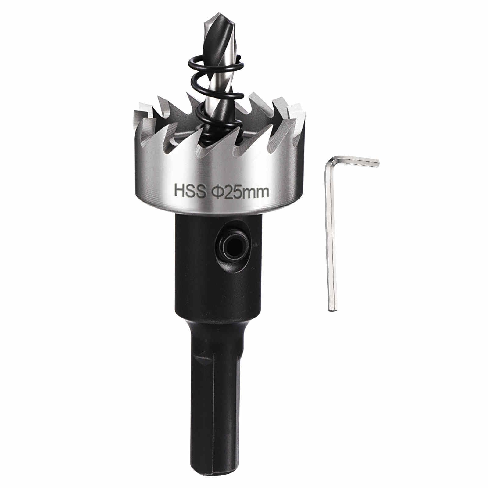 CoCud 31/32" (25mm) Hole Saw, 4241 High Speed Steel Hex Shank How Cutter - Cutting Tool for Thin Soft Metal Gypsum Board Plywood.Silver Tone