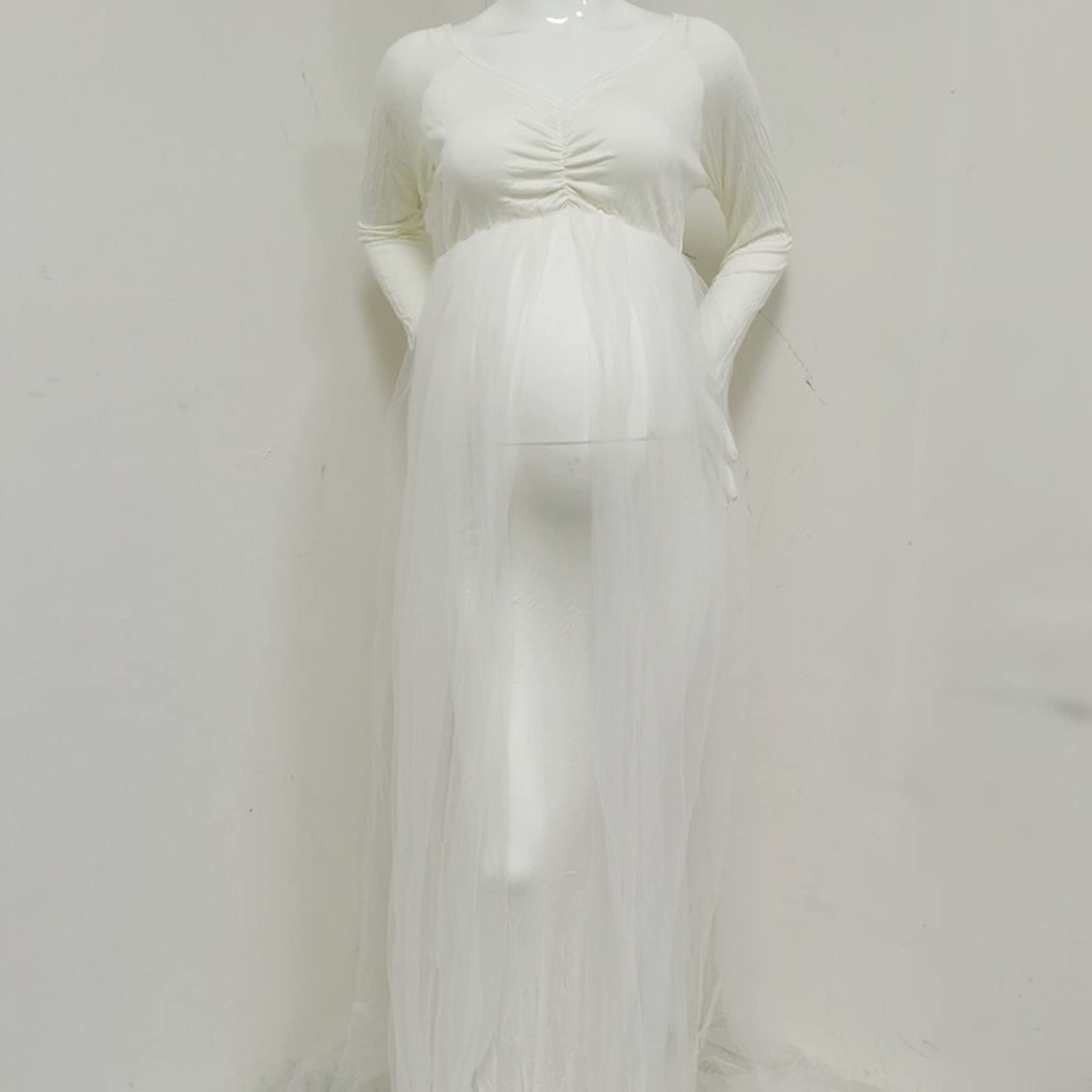 Abito premaman da donna a maniche lunghe per fotografia in gravidanza abito in tulle tinta unita abiti per foto abiti taglie forti pantaloni premaman