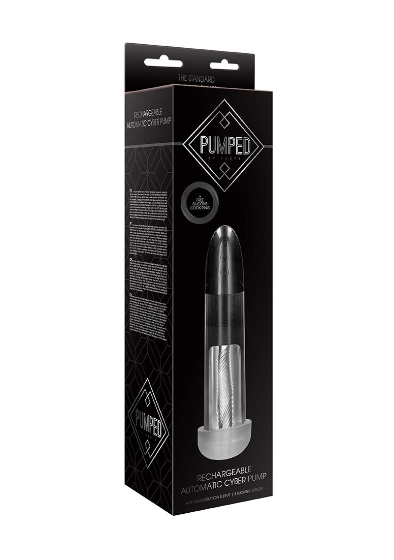 Shots Pumped - Rechargeable Automatic Cyber Pump with Sleeve - Transparent