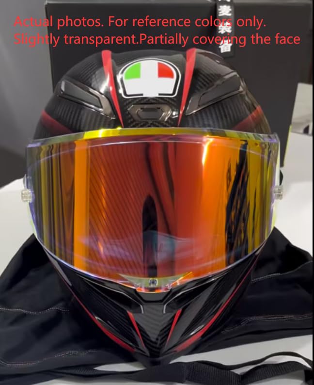 Image of PSLER Shatterproof Motorcycle Helmet Visor for K6 K6s,Transparent Red