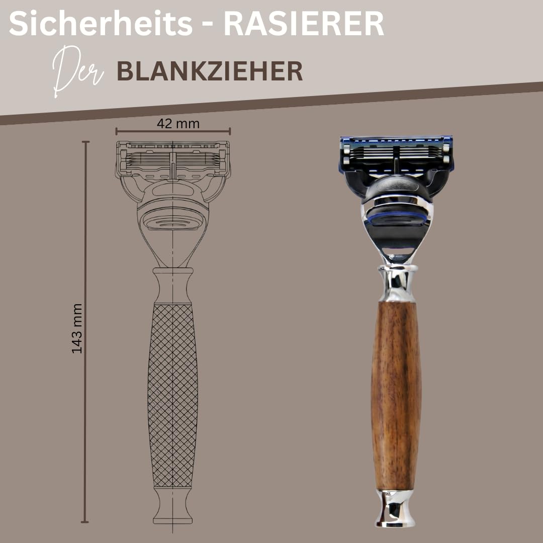 Rasierset Für Manner - Sicherheitsrasierer, Ständer, Schale, Rasierseife, Deo Mouse Creme, Echthaar Rasierpinsel, Geschenkbox Herren - Geschenke Für Männer