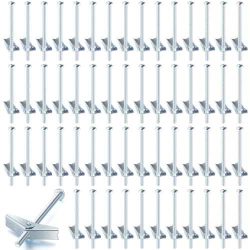 Yaocom 200 Pcs 1/8" X 2" Toggle Bolts and Wing Nut Wall Anchor for Drywall