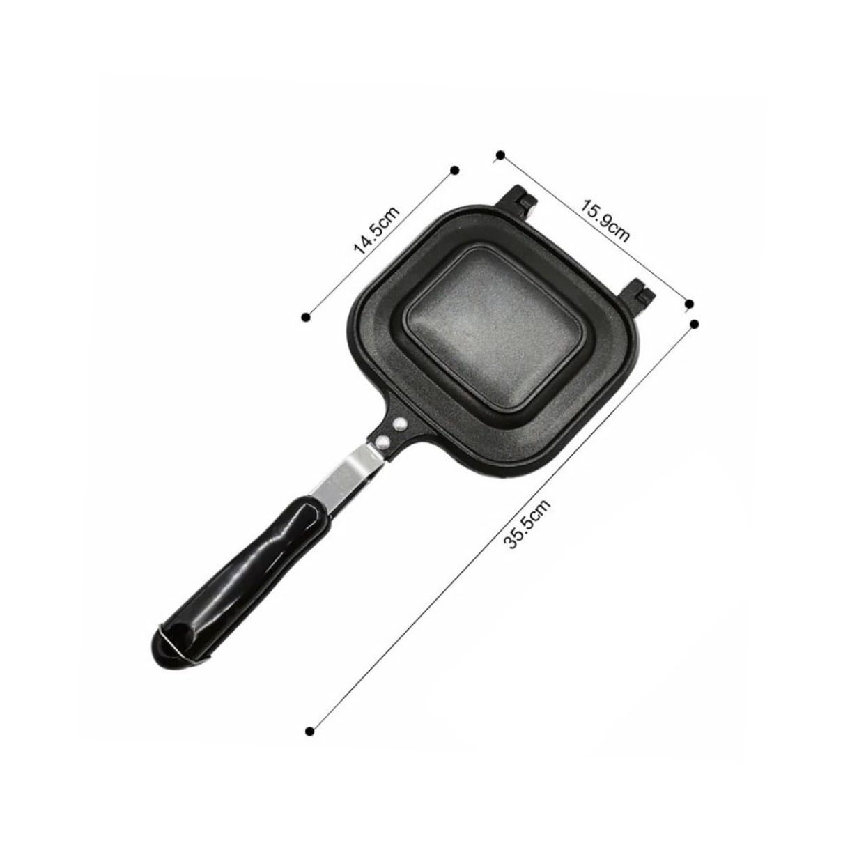 OKUMEYR Non Stick Sandwich Frying Pan Double Sided Toast Mold for Barbecue Breakfast More Easy to Heat Retaining Kitchen Essential