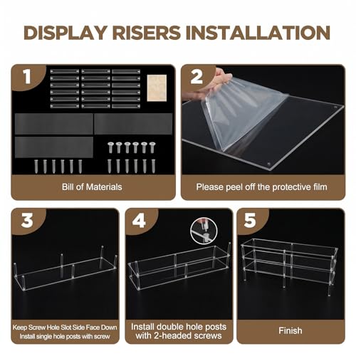 Image of 3-Tier Acrylic Shoe Shelf, Clear Acrylic Organizer, 42.5 inch L x 11.8 inch W, Each Tier Holds up to 6 Pairs of Heels, Sneakers, Flats, Ideal for Closet, Entryway, Bedroom, Easy Assembly