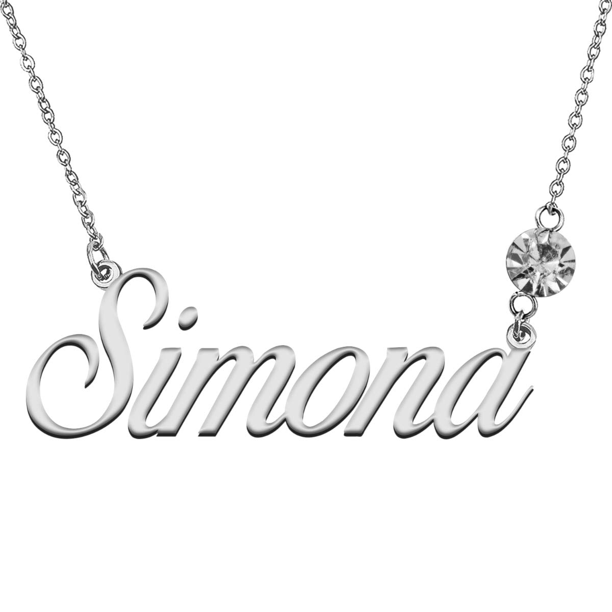 LikeFunPersonalized Birthstone Name Necklace in Gold Silver Unique for Her Simona