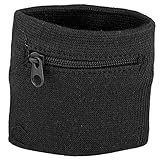 Wrist Band Wallets, Sweat Bands Wristbands Health Gear Sport Coin Keys Storage Pouch Wallets Breathable Pocket Sweatband Wallet with Zipper for Gym Running Basketball Hiking Jogging Black