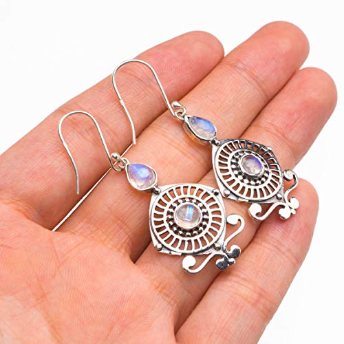 Boucles d'oreilles pierre de lune naturelle cadeau idéal en argent