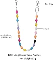 Vista 71 de Cadenas punk unisex para pantalones, cadenas de cinturón de alta resistencia, pantalones de hip hop, cadena de jeans con cierres de langosta