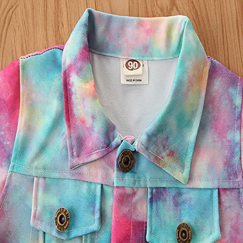 Toddler Baby Boy Girl Jacket Long Sleeve Tie Dye Button Down Shirts Coats Outerwear Cardigan Top (B, 1-2 Years)2