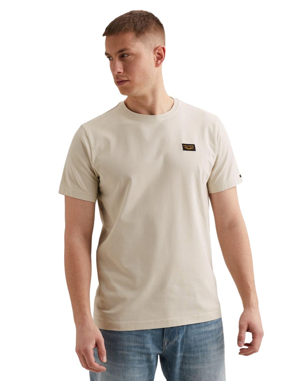 PME Legend Herren Rundhals T-Shirt Short Sleeve R-Neck American Classic, Größe:XL, Farbe:PTSS2602599-7013 Bone White