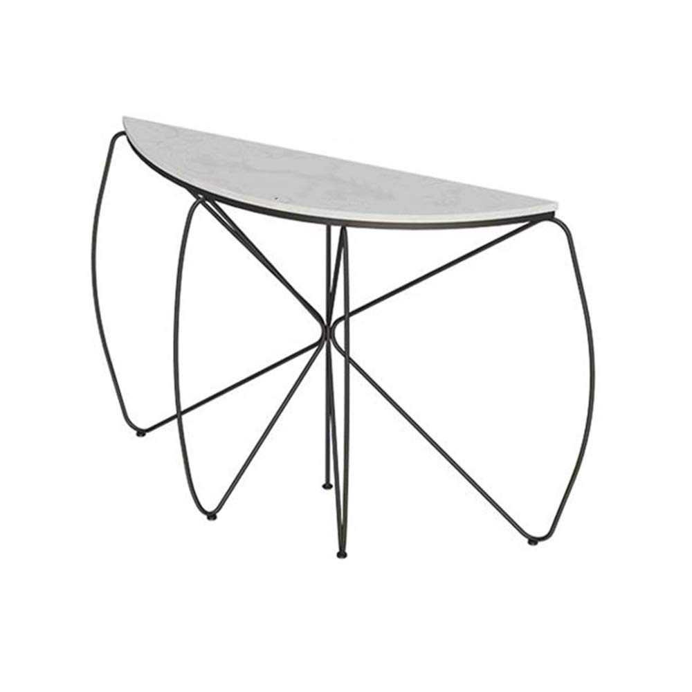 JIAYUAN Entryway Couch Accent, Marble Wall Table Living Room Console Sofa Table Kitchen Breakfast Bar Table Offices Computer Desk Bedroom Valet Table (Color : Black)