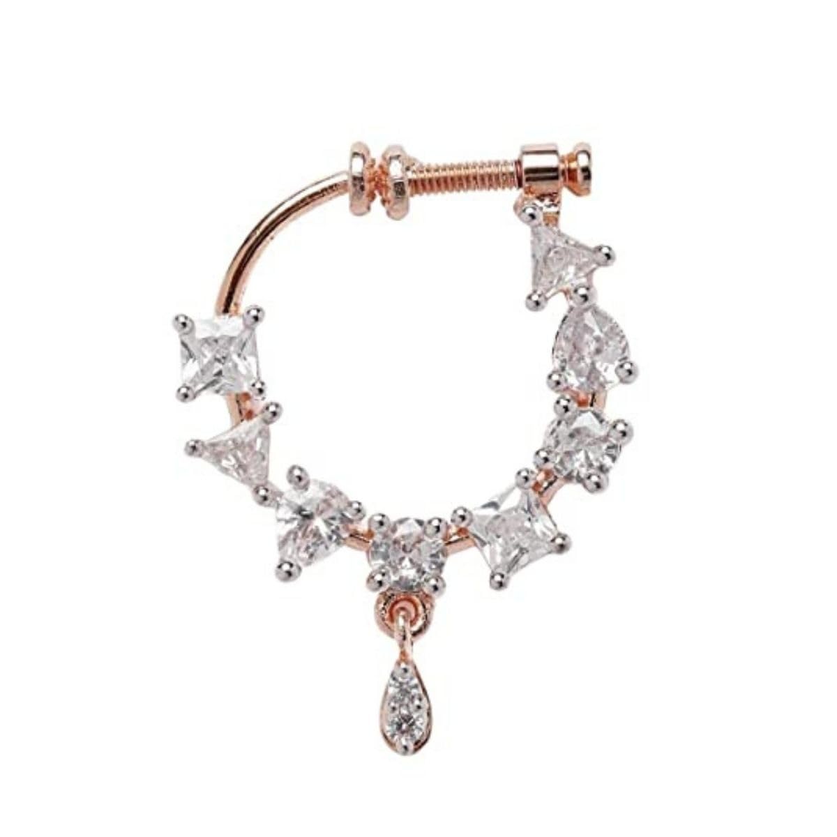 JWELLA Elegant Clip-On Nose Ring with Sparkling Cubic Zirconia Accents (No Piercing Required) Adjustable for Comfort and Secure Fit (B0D9QVN6PP) Amazon Price History, Amazon Price Tracker