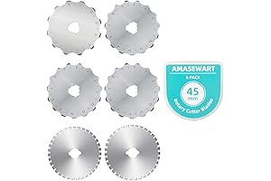 AMASEWART 45mm Crochet Edge Rotary Cutter Blades