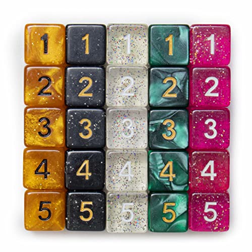 Wiz Dice Bulk Random Polyhedral Dice (D6-25 Pack) - Polyhedral Role Playing Dice in Unique Colors - DND Accessories for TTRPG Dice Games - Ideal Roleplaying Game Dice