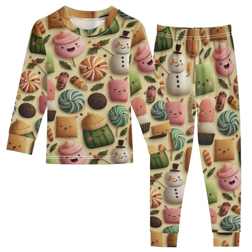 Pajama Sets Long Sleeve Cute Food Pattern Design Soft Comfy Sleepwear 2 Piece PJS 3-8T