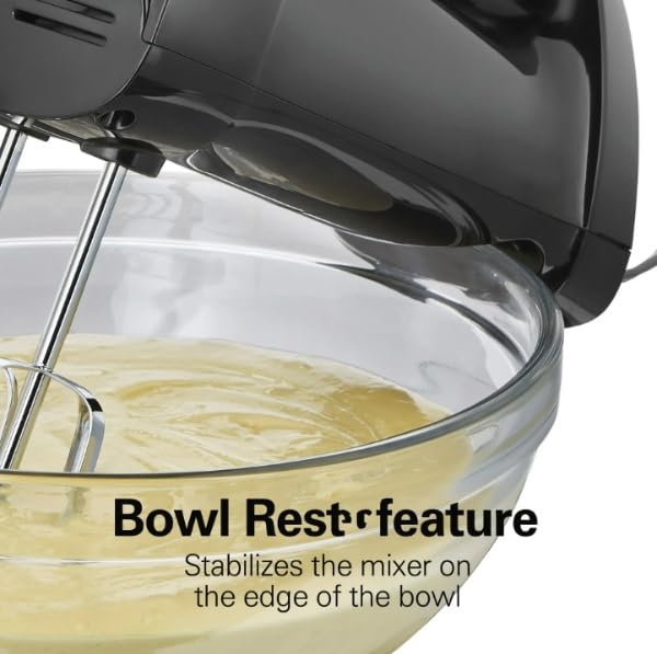 6-Speed Hand Mixer with Quick Burst and Storage Case – Compact and Powerful Electric Mixer for Baking, Whipping, and Mixing – Sleek Black Design