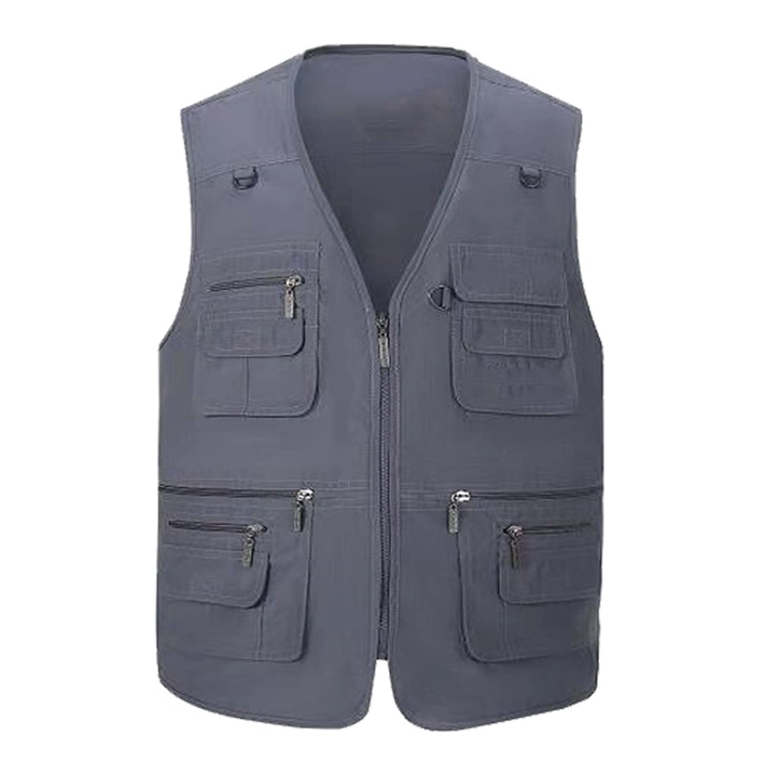 Hombre Chaleco 16 Pocket Chaleco Exterior Algodón Chaleco De Pesca Acampa Fotografía Chaquetas Sin Mangas Casual Jeans Outerwear Gilet 003-3XL