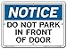 Vestil SI-N-29-A-AL-040 Notice Sign Aluminum .040" Overall Size 10.5"W x 7.5"H Do Not Park In Front of Door , 7.5" Height, 10.5" Wide, 0.04" Length