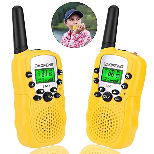 Nestling Walkie Talkies for Kids, Two-Way Radios Toys with Backlit LCD Flashlight, 3 Miles Long Range, Best Gifts Toys for Boys and Girls (2 Pack, Yellow)