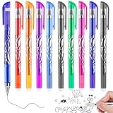 Thboxes 10 Pcs Erasable Gel Pens, 0.5 mm Eraser Pens with Rubbers on the End Colored Ink Rub out or School Homework Office Notes Kids Adults Writing Drawing Stationery Supplies - Image 1