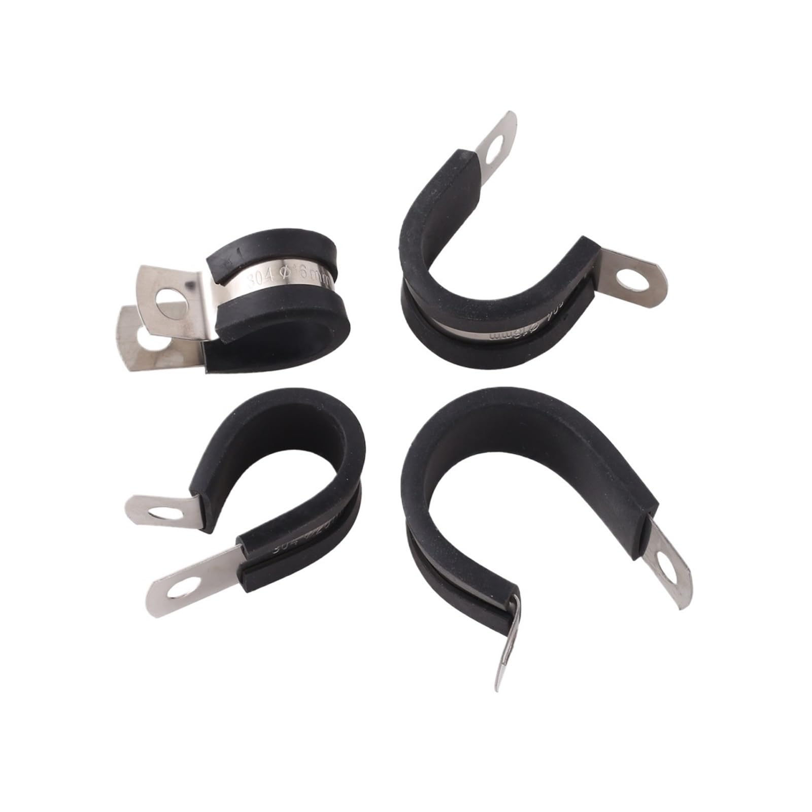 Hqycl 14Mm 10Pcs Rubber Lined P Clips Wiring Hose Clamps Pipe Cable Mounting Fix Fasteners Hardware Electrical Fittings Water Pipe Bracket(14Mm)